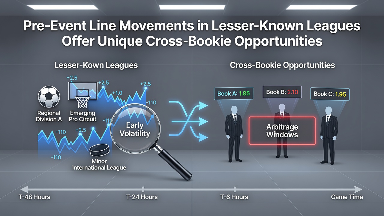 Comparison chart showing line movement timelines across different bookmakers for a niche league fixture